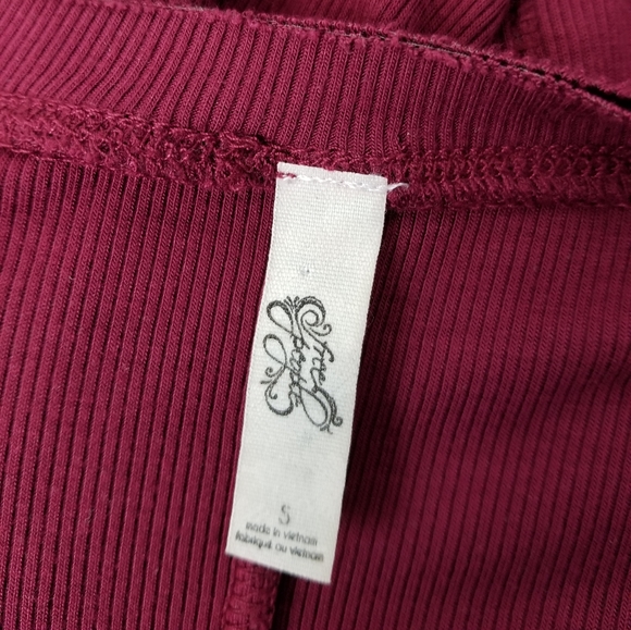 Free People Burgundy January Scoop Neck Jersey Swing Tunic Top Small - Picture 12 of 13